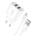 CARICA RETE 2.1A 2USB FAST WHITE + CAVO DATI MICRO/USB 1MT WHITE