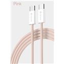 CAVO DATI TYPE-C - TYPE-C 1MT 60W PD COTTON ROSA